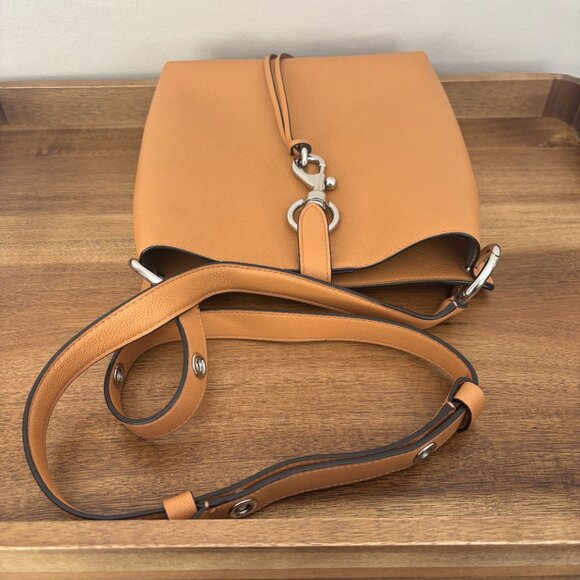 Rebecca Minkoff Megan Feed Tote Caramello Tan Leather Shoulder Bag - Picture 5 of 9